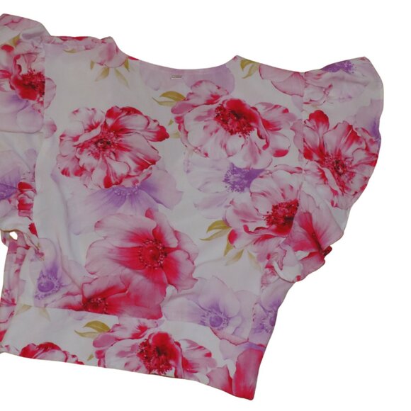 Guess Floral Wrap‑Style Top Ladies Small - Picture 3 of 5